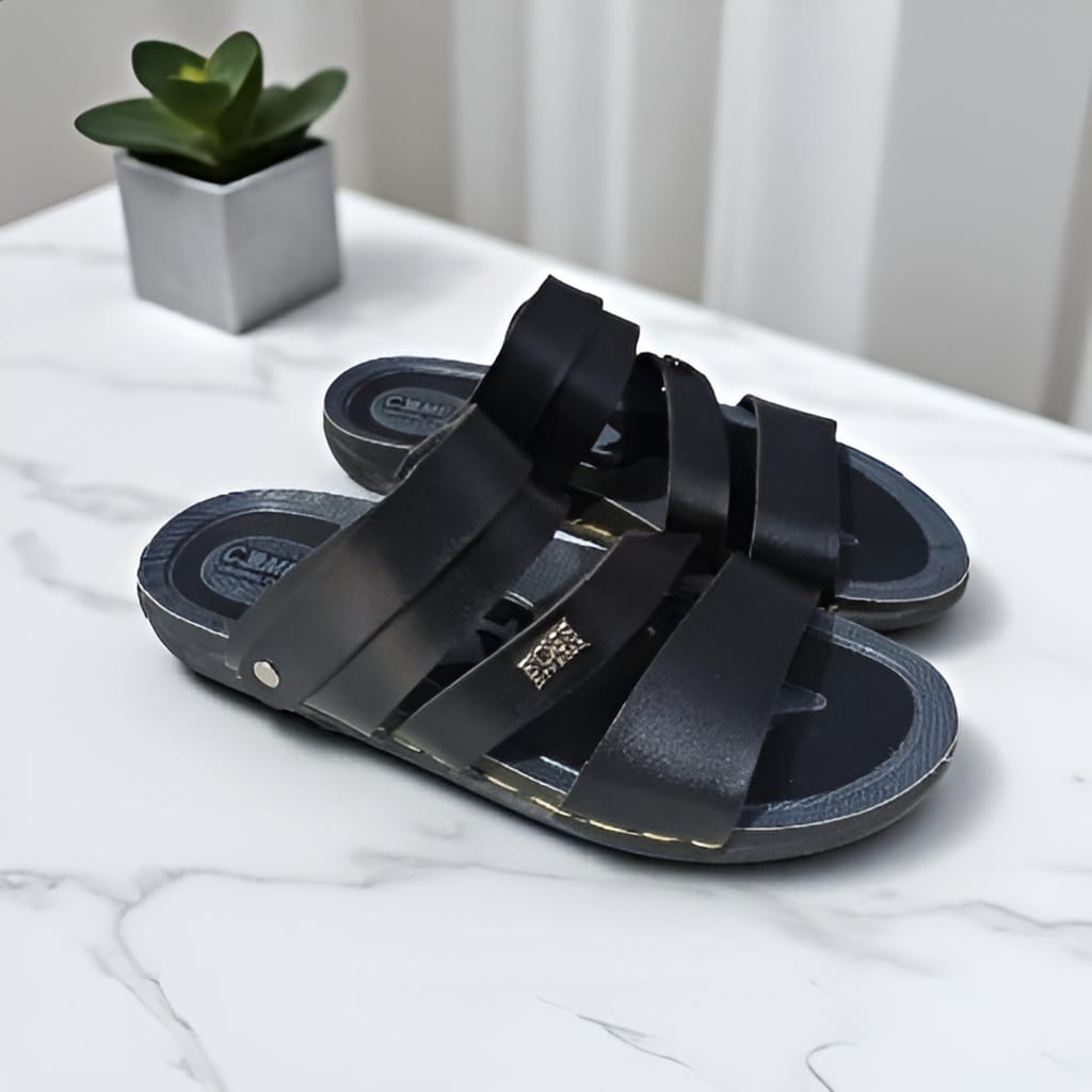 Casual Black Sandals for Boys & Men.