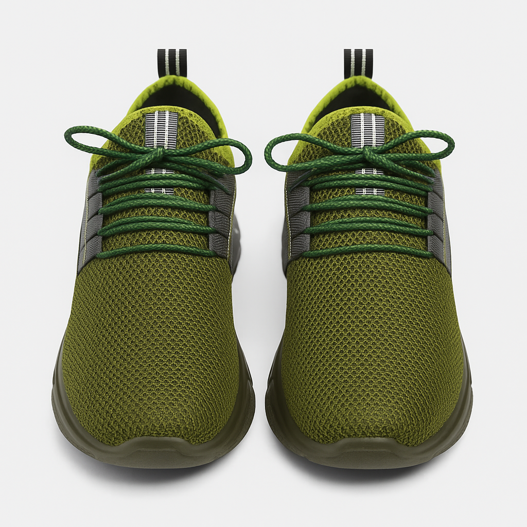 Men’s Green Running Sneakers – Lightweight Breathable Casual Sports Shoes