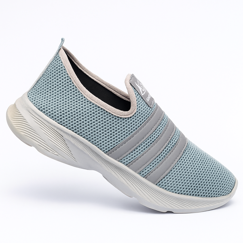 Men’s Breathable Slip-On Grey Casual Sneakers | Lightweight Walking & Running Shoes