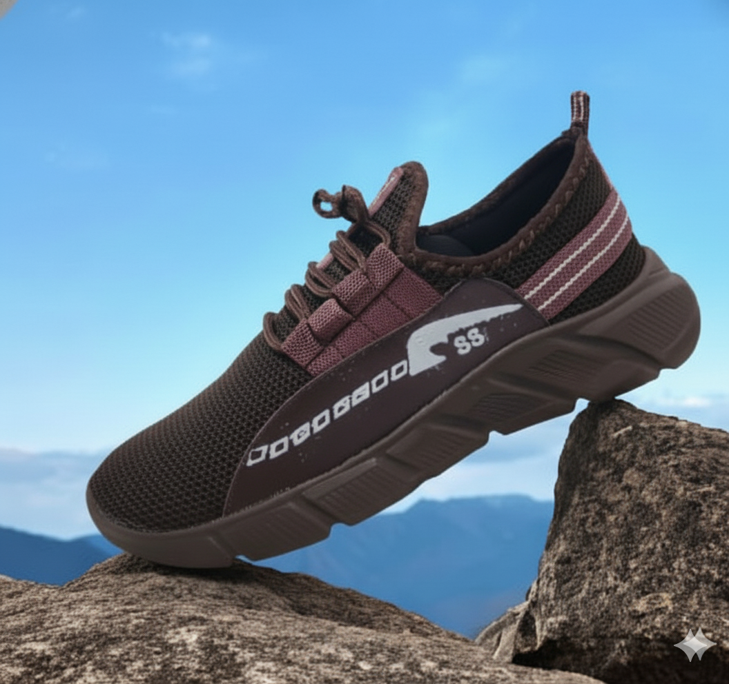 Men’s Lightweight Breathable Running Sneakers Brown