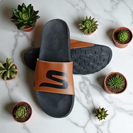 Men's Flipflop Slides , Brown Slippers for men.