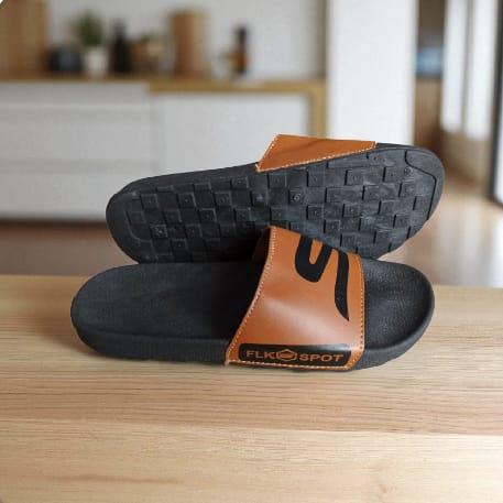 Men's Flipflop Slides , Brown Slippers for men.