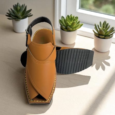 Men’s Comfortable Camel Peshawari Sandal .