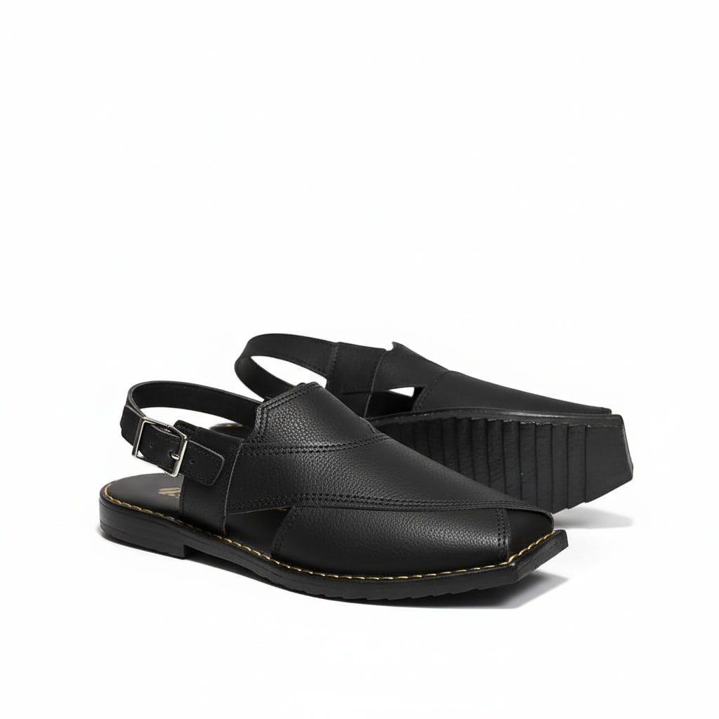 Men’s Comfortable Black Peshawari Sandals.