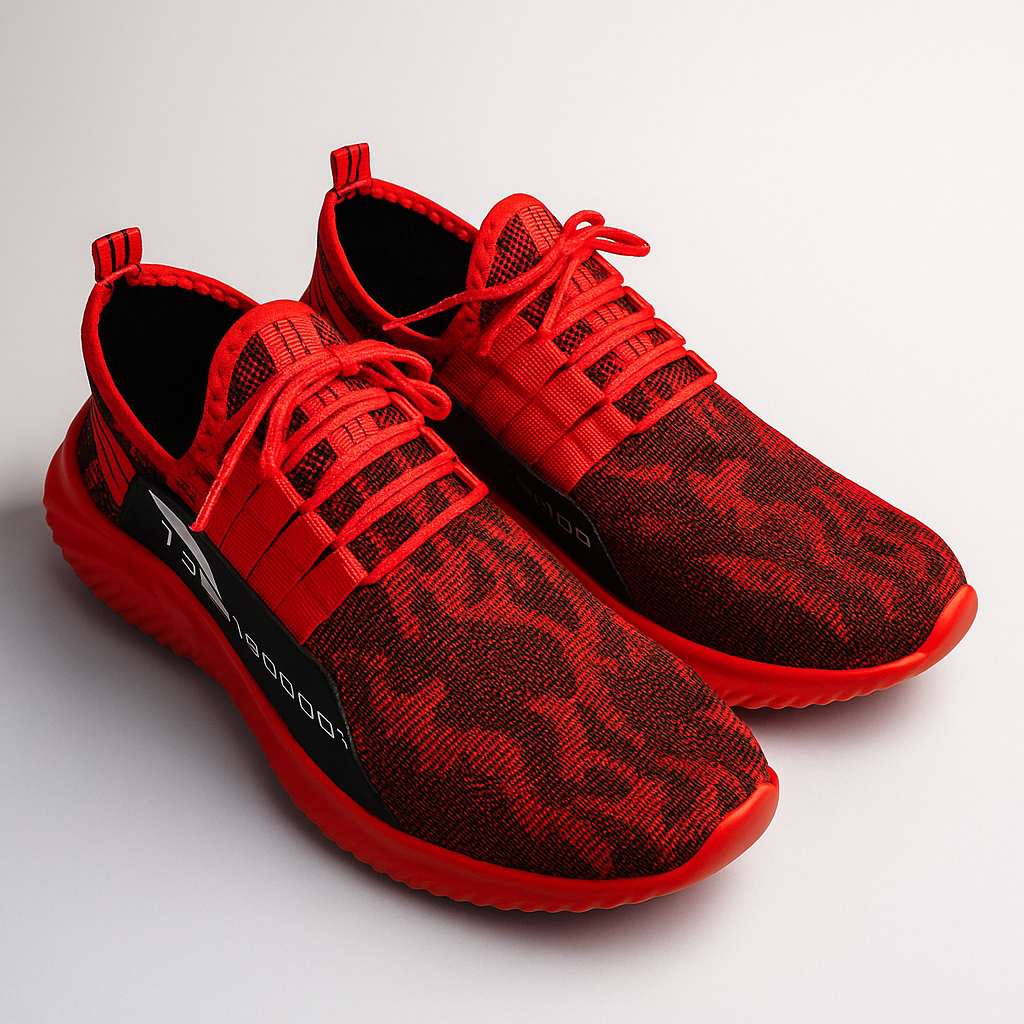 Men’s Red Sports Sneakers – Lightweight Breathable Running & Training Shoes