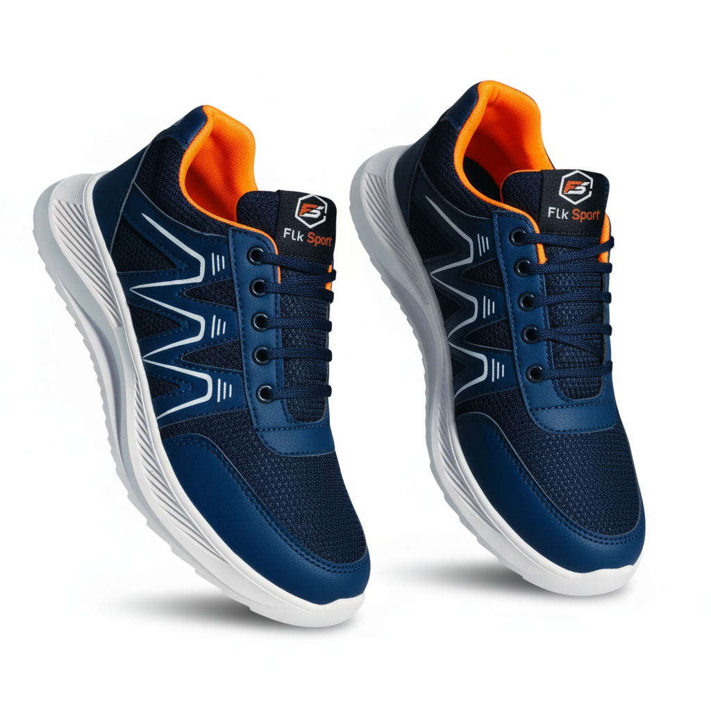 Super Zig Zag Men’s Non-Slip Running Sneakers — Blue Lightweight Joggers for Boys & Men.